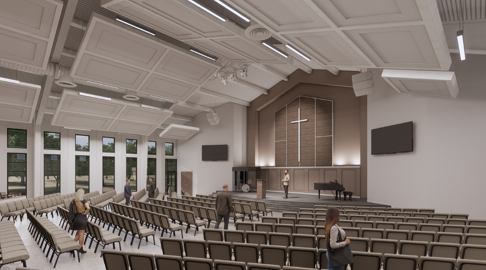 Interior rendering 1 – River Oaks Church